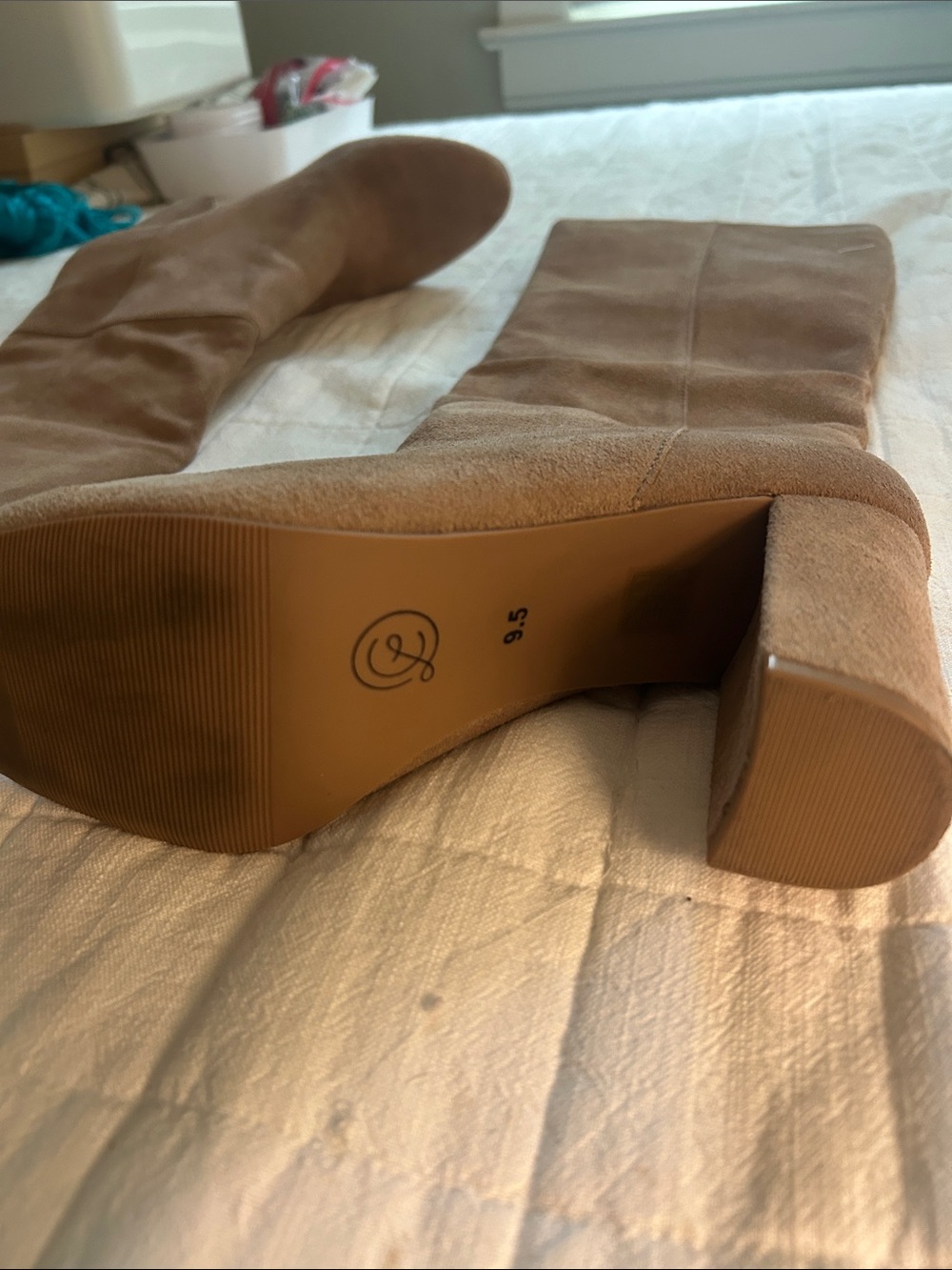 Krafty Honey Brown Suede Leather Knee High Boots - Suede Mars - Picture 2 of 5